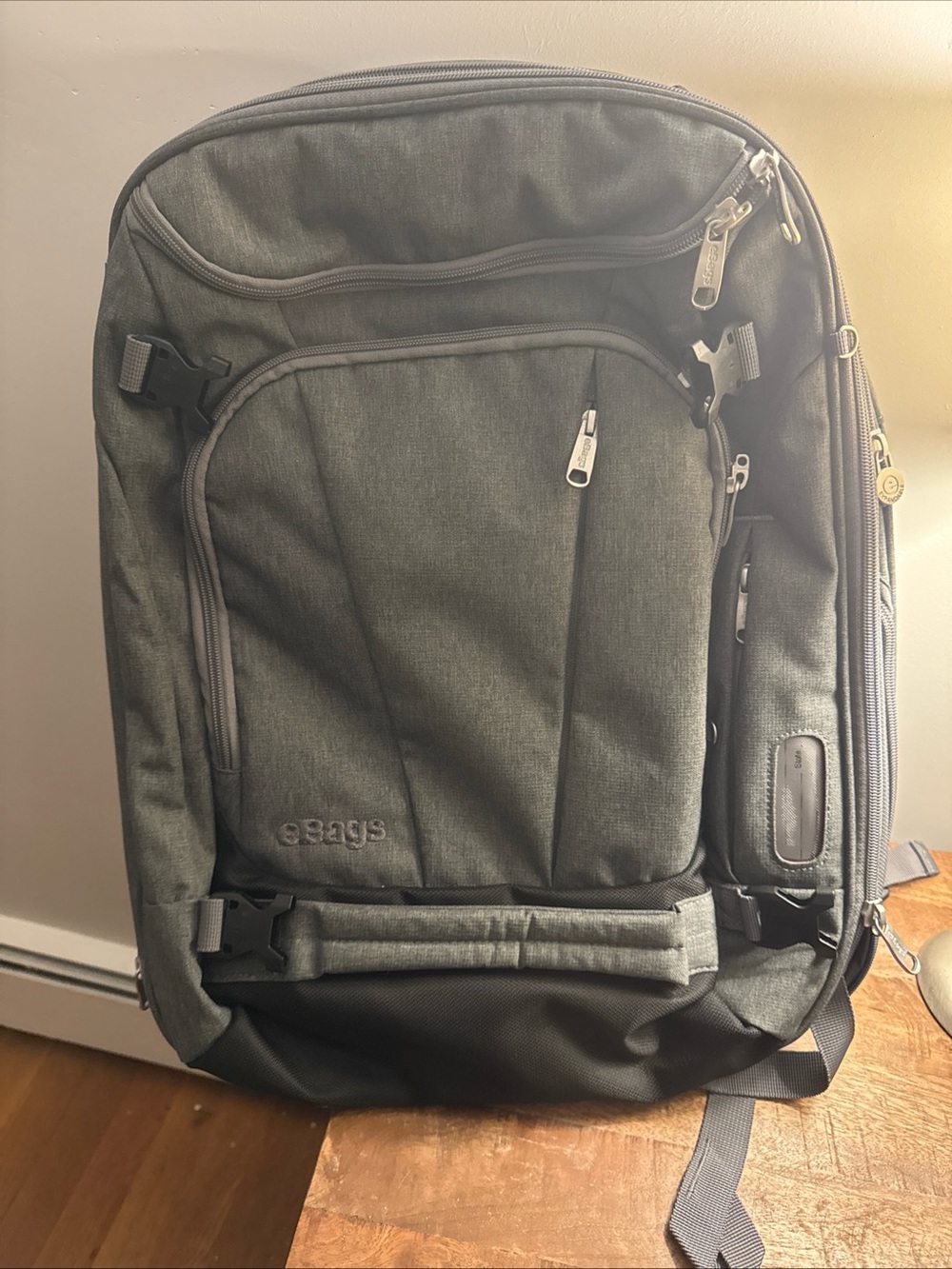 Ebags Samsonite Gray Travel Backpack with Multiple Zip Pockets